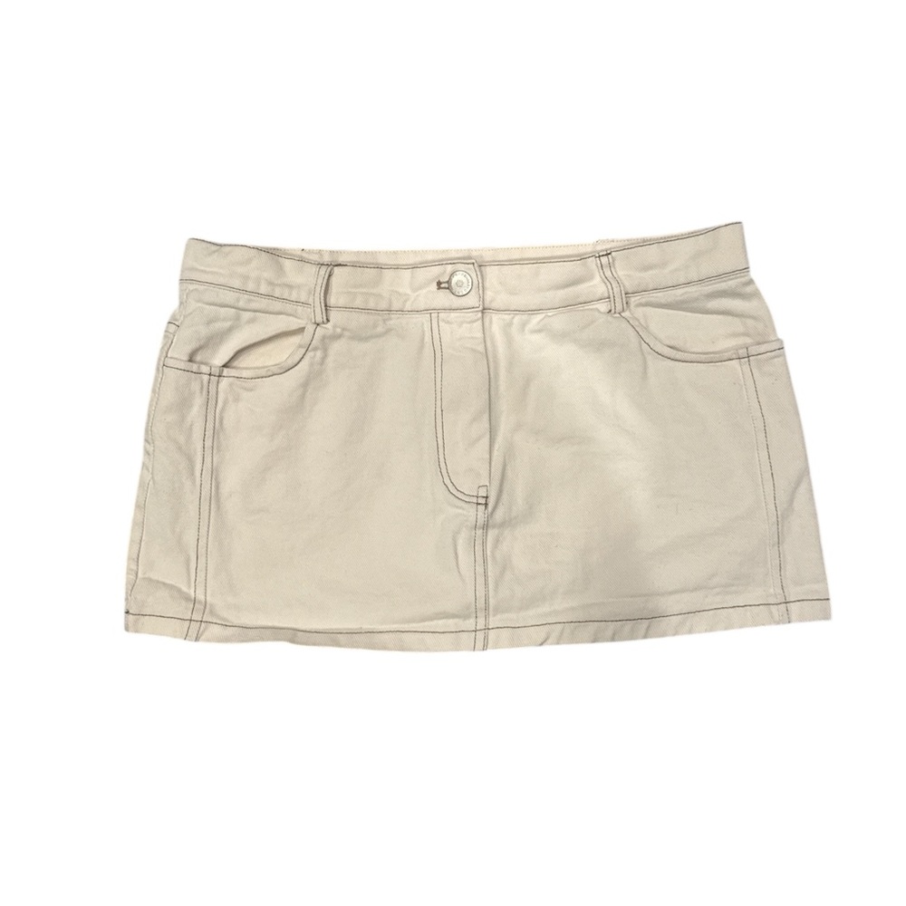 Peppermayo Cream High-Rise Mini Skirt